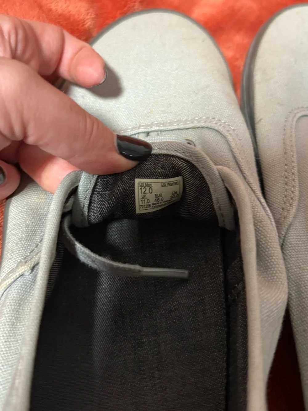Vans Men’s Low-Top Canvas Sneakers in Light Gray